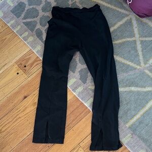Teezher Black Leggings with Ankle Slits